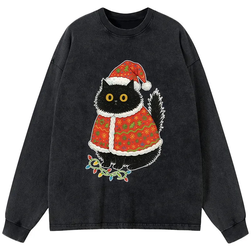Washed Vintage Cat T-Shirt Gift Idea