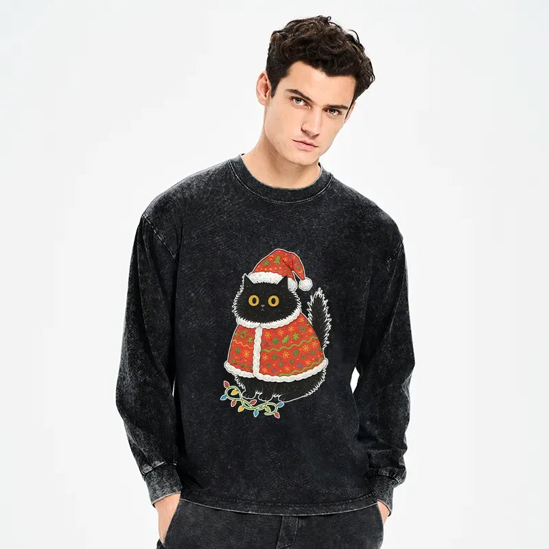 Washed Vintage Cat T-Shirt Gift Idea