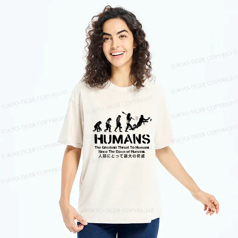 Kyoto-Lion Greatest Threat To Humanity Washed T-Shirt