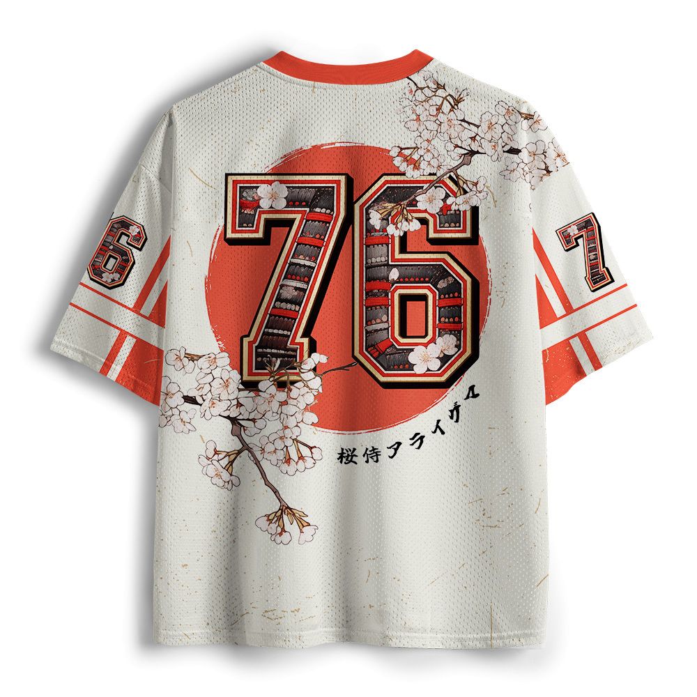 Kyoto-Lion Sakura Japanese Raccoon Samurai Mesh Jersey