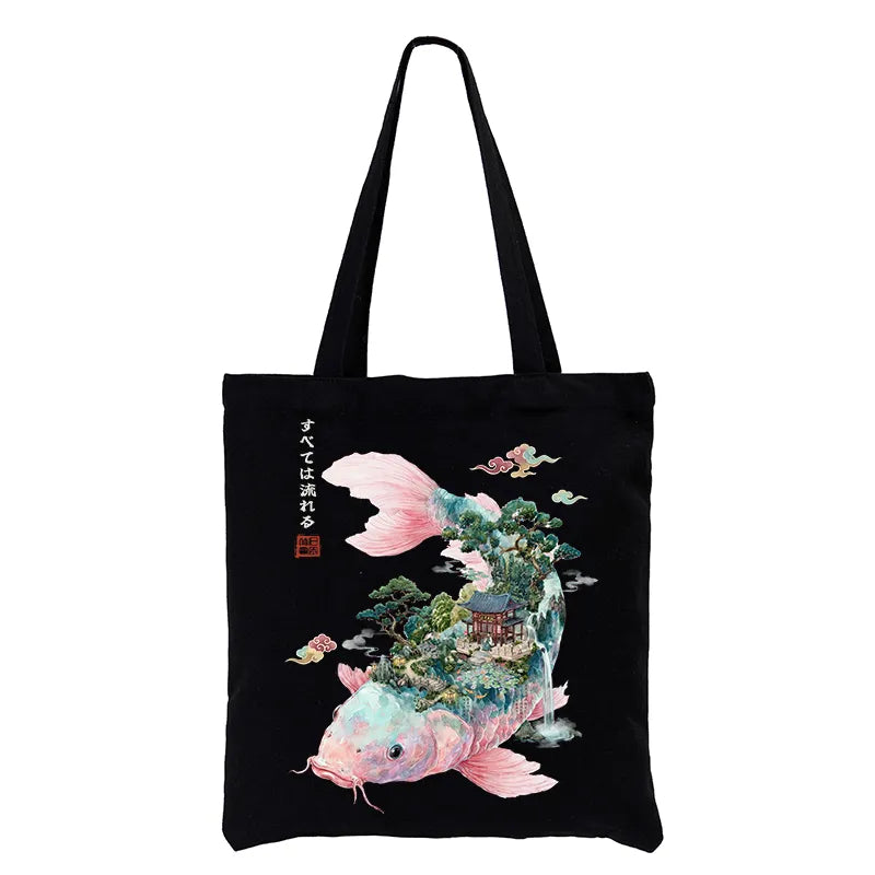 Kyoto-Lion Journey Of The Flowing Koi Tote Bag
