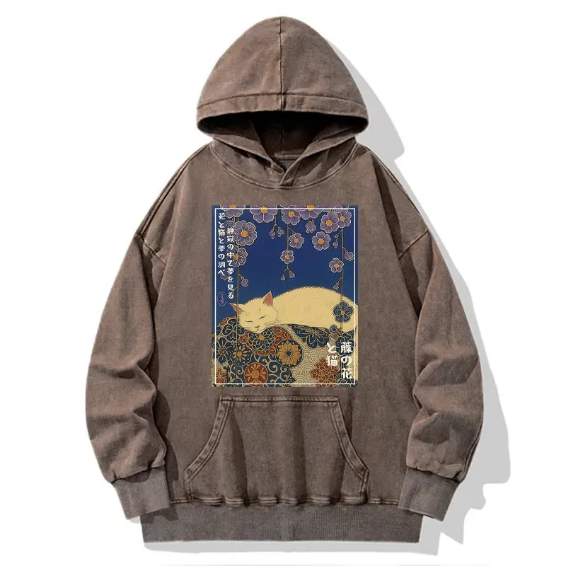 Japanese Ukiyoe Wisteria Hoodie on Sale