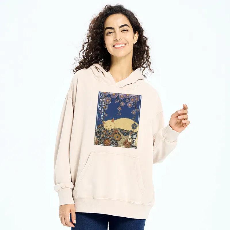 Japanese Ukiyoe Wisteria Hoodie on Sale