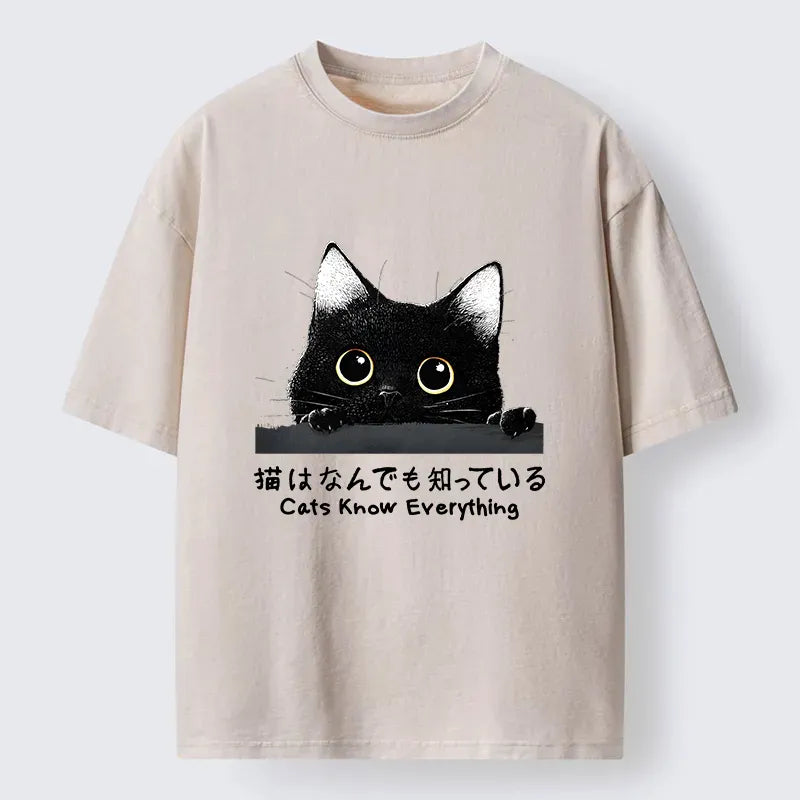 Japanese Cat T-Shirt for Daily Wear