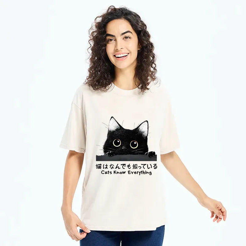 Japanese Cat T-Shirt for Daily Wear