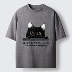 Kyoto-Lion Cats Know Everything Washed T-Shirt