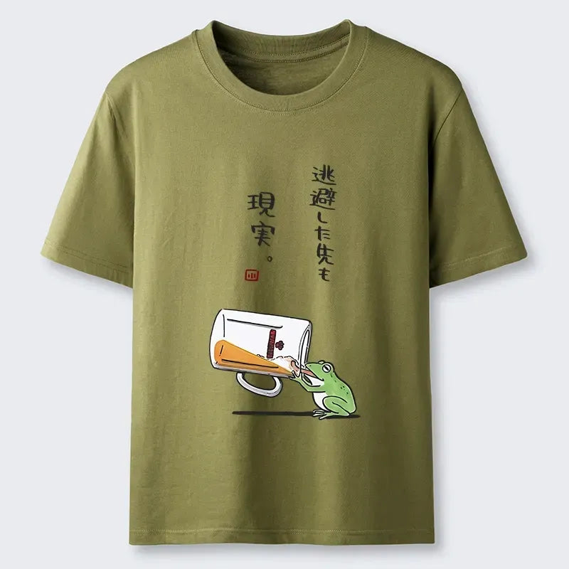 Japanese Frog Graphic Tee for Summer