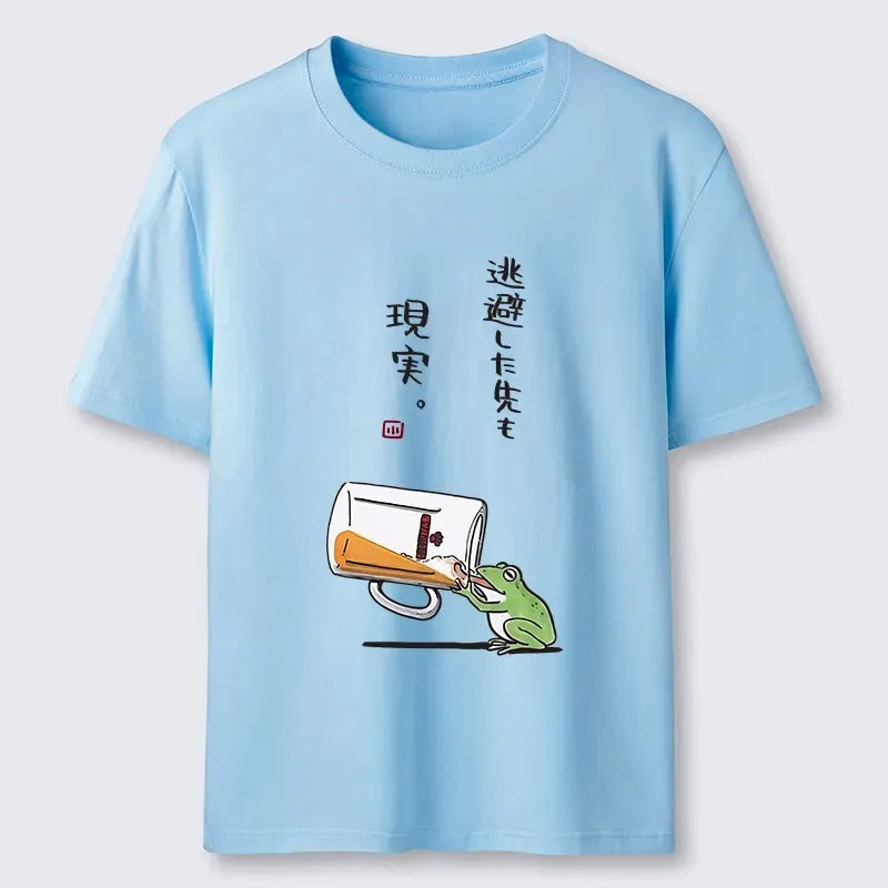 Japanese Frog Graphic Tee for Summer