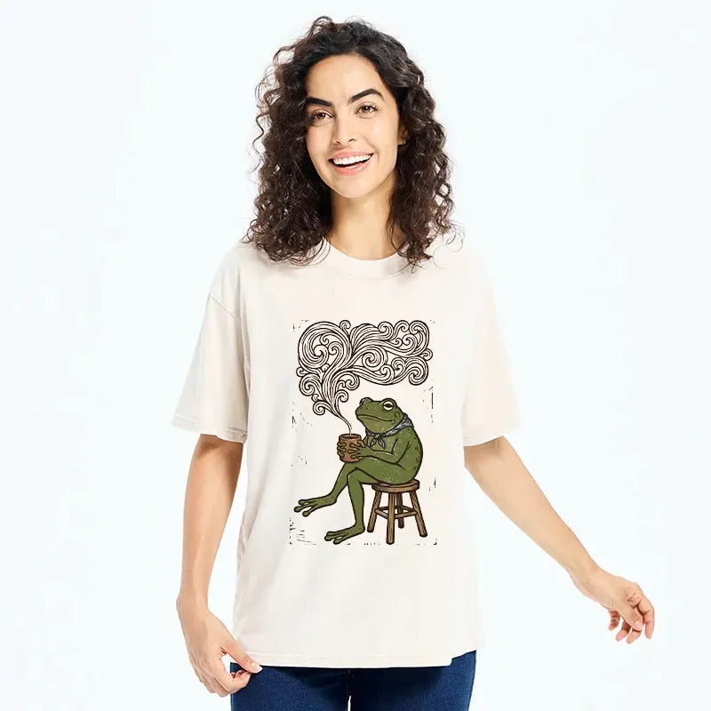 kyoto lion frog coffee washed t-shirt
