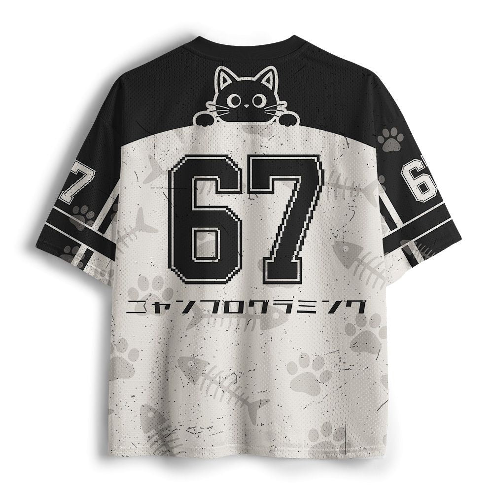 Kyoto-Lion Japanese ¡°PURR-OGRAMMING¡° Cat Mesh Jersey