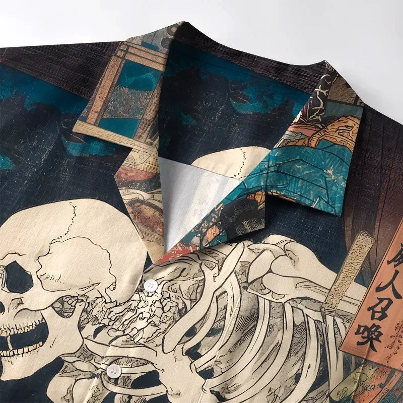 Vintage Yokai Hawaiian Shirt for Streetwear