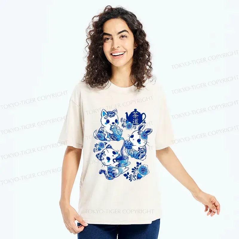 Blue White Porcelain Unisex T-Shirt Gift Idea