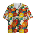 Kyoto-Lion Colorful Chrysanthemums Mesh Jersey