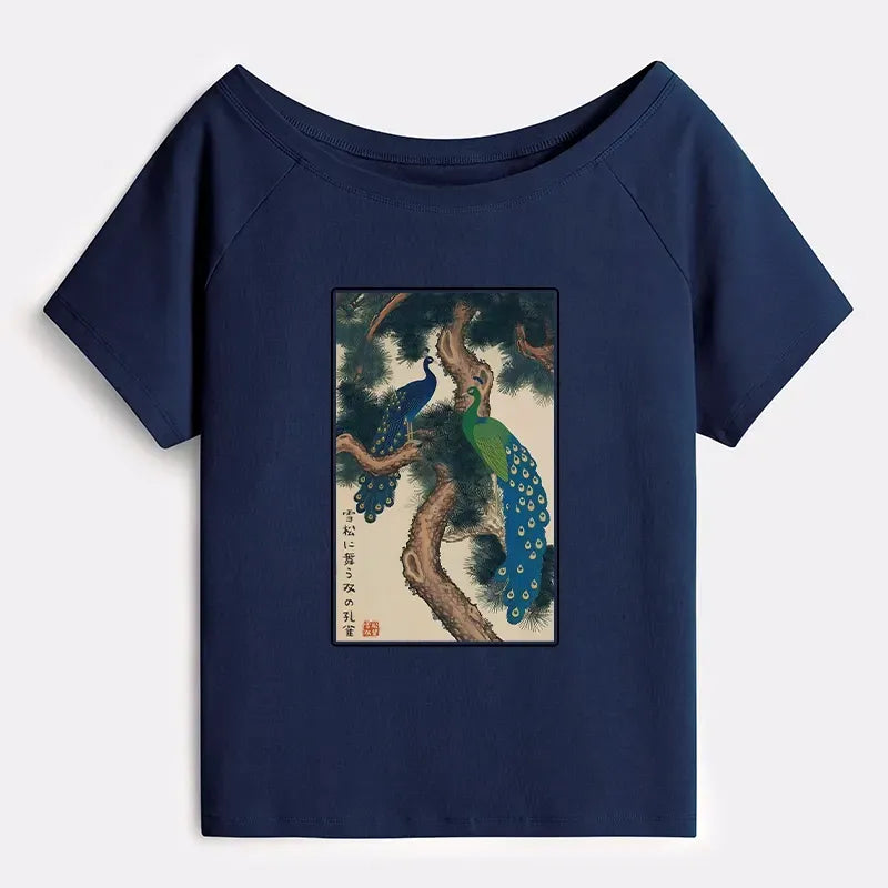 Kyoto Lion Off Shoulder Shirt with Free Shipping