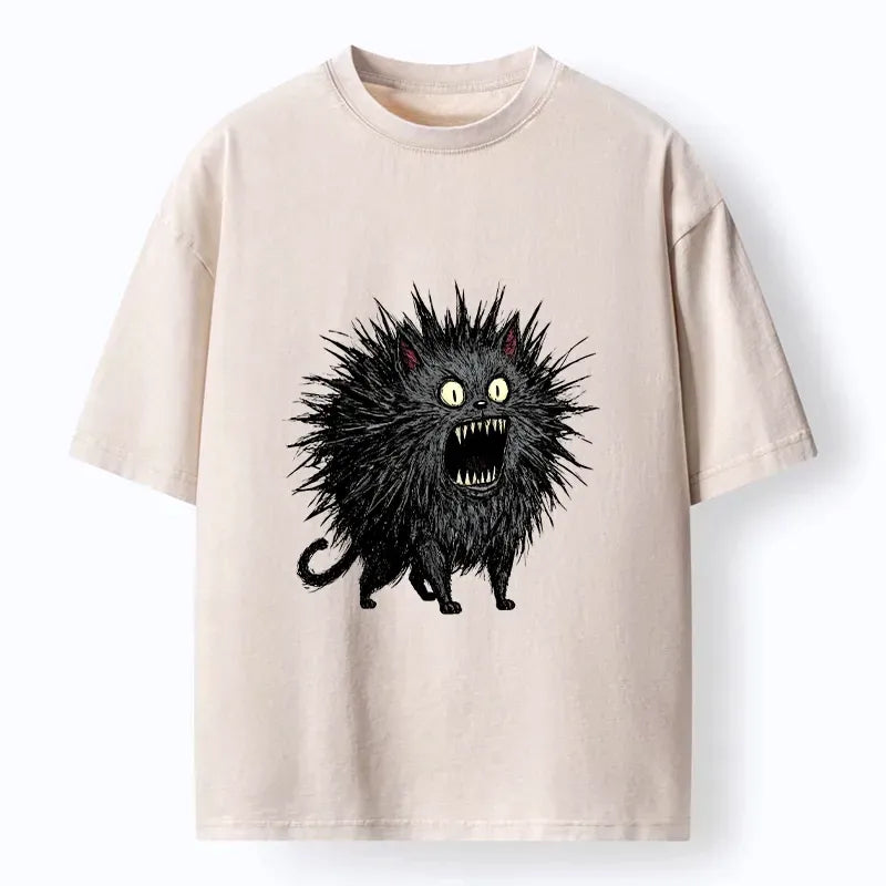 Kyoto-Lion Feral Cat Having A Total Meltdown Washed T-Shirt