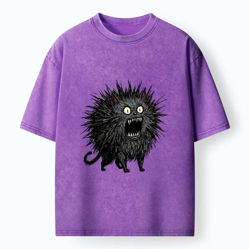 Kyoto-Lion Feral Cat Having A Total Meltdown Washed T-Shirt