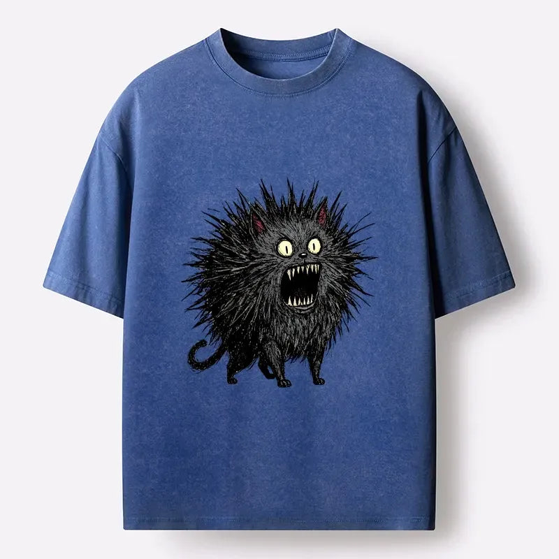 Kyoto-Lion Feral Cat Having A Total Meltdown Washed T-Shirt