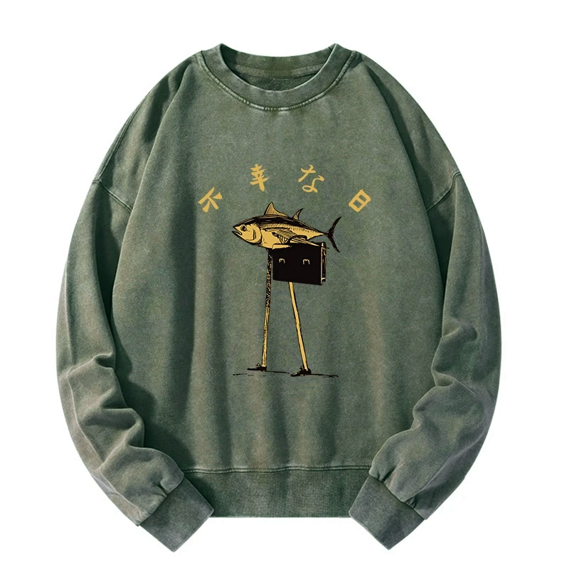 japanese unlucky fish sweatshirt