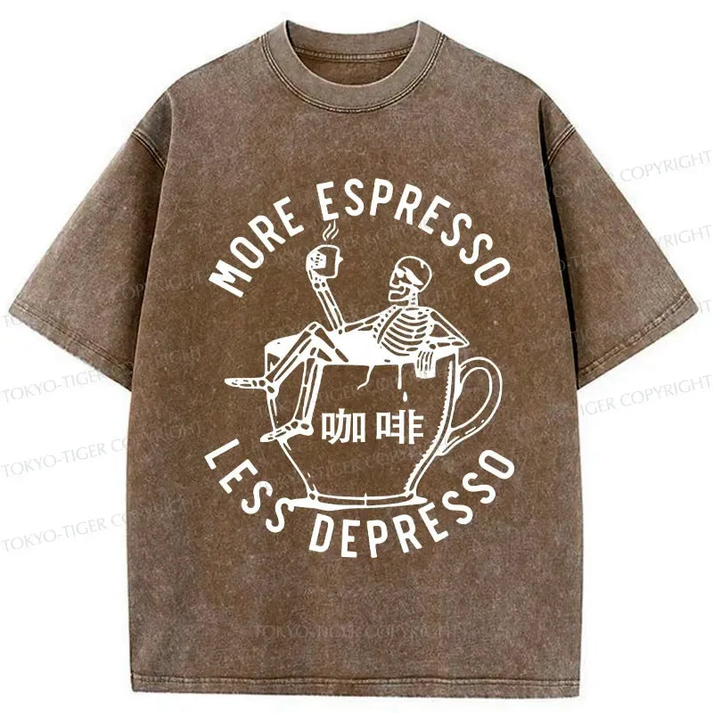 Kyoto-Lion More Espresso Less Depresso Japan Washed T-Shirt