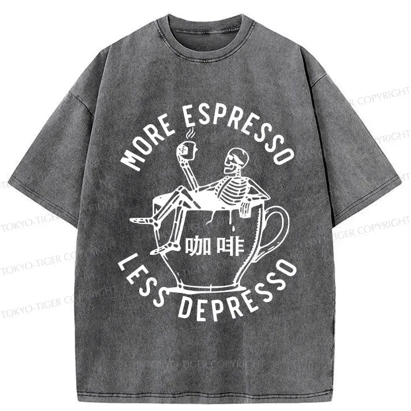 Kyoto-Lion More Espresso Less Depresso Japan Washed T-Shirt