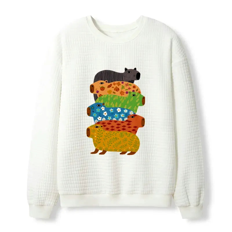 Colorful Capybara Sweatshirt on Sale with Free Shipping