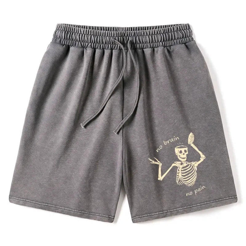 Japanese vintage skull print shorts streetwear