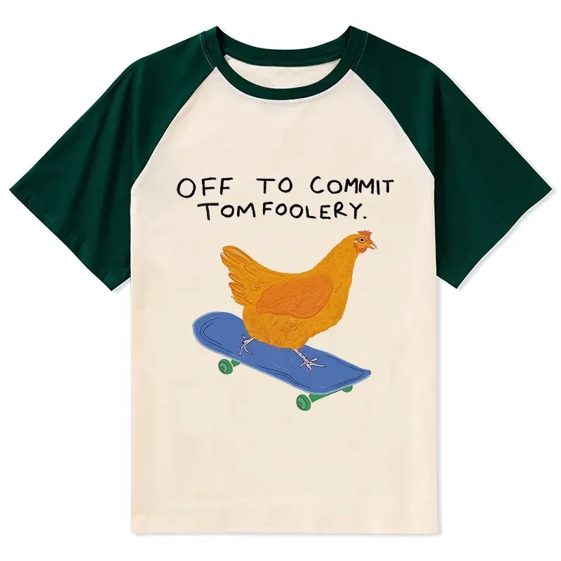 Kyoto lion chicken raglan tee