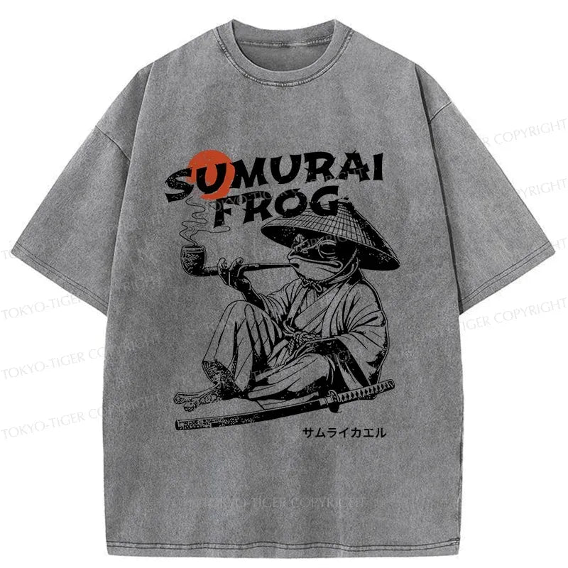 Japanese Samurai Frog Funny T-Shirt