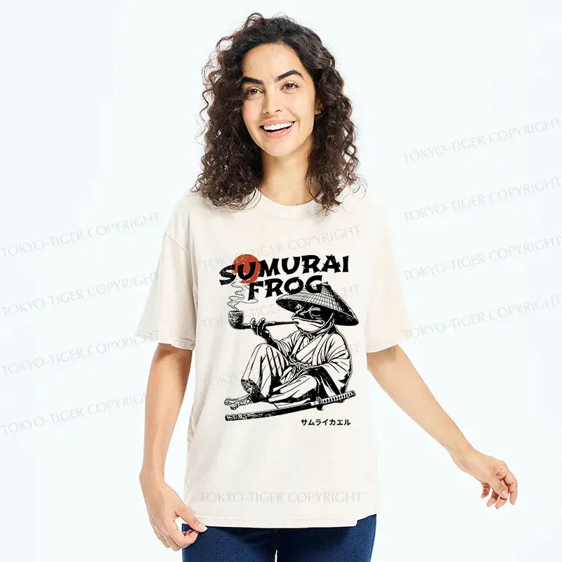 Japanese Samurai Frog Funny T-Shirt