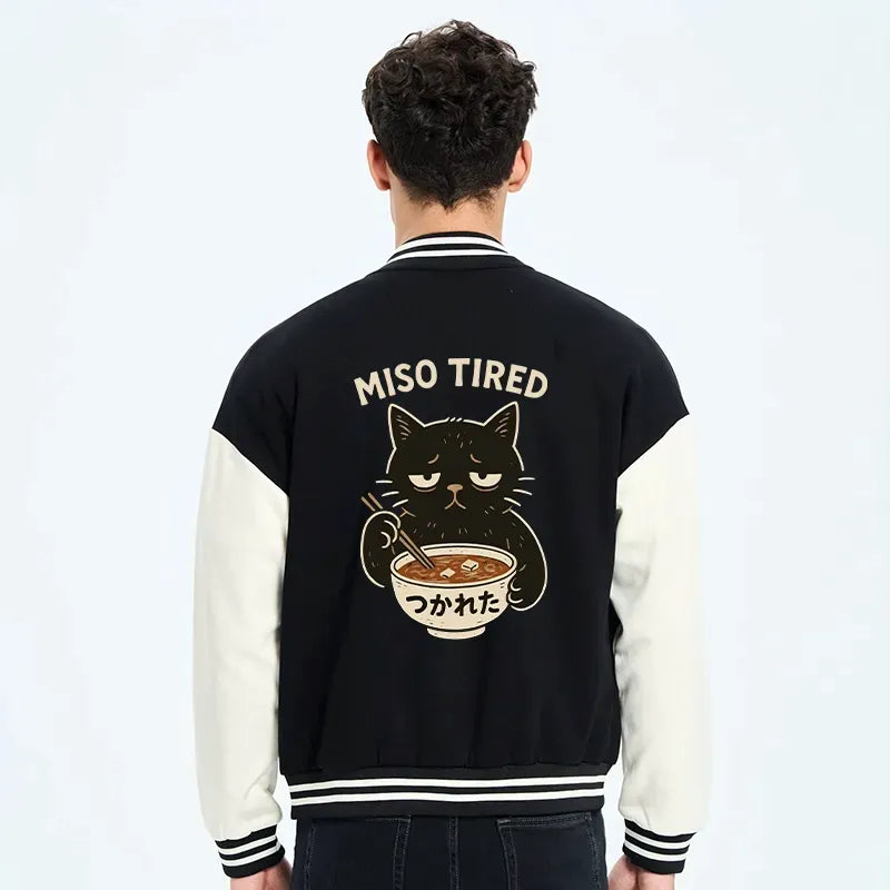 Kyoto-Lion I¡¯m So Tired Embroidery Varsity Jacket