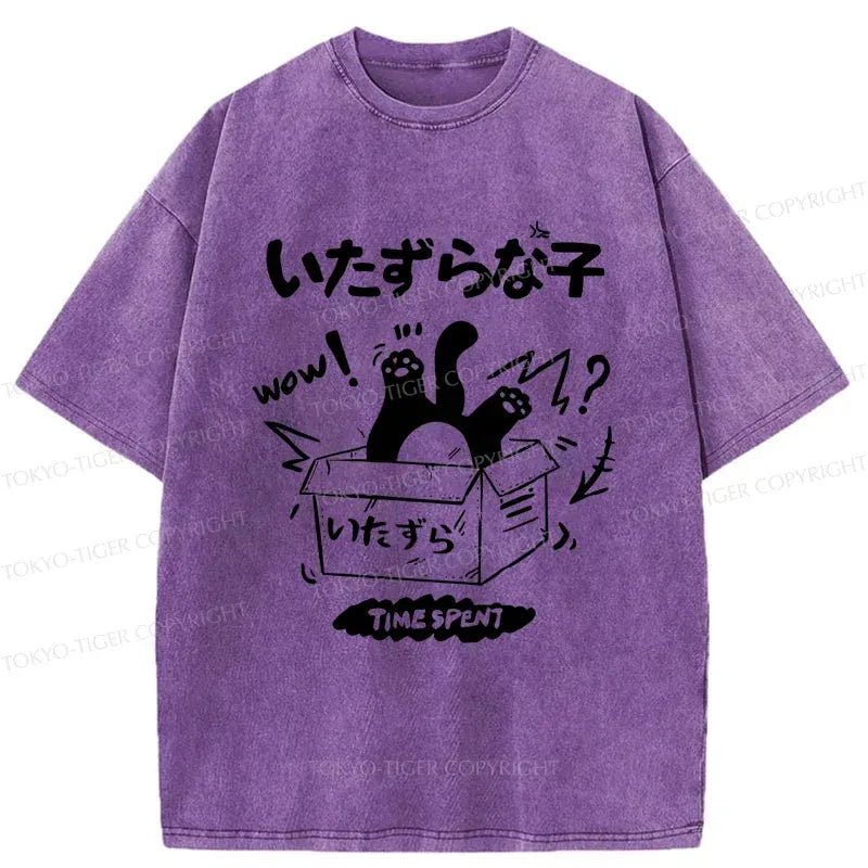 Vintage Japanese Cat Entering Box Tee