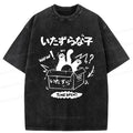 Washed Cat T-Shirt for Daily Wear