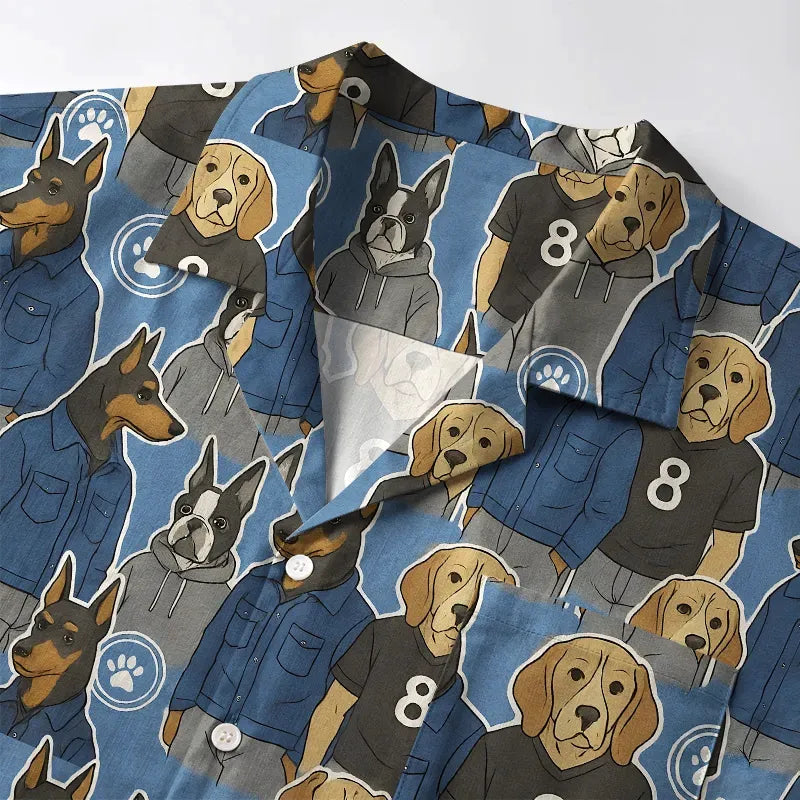 Kyoto-Lion Funny Dogs Wearing Clothes Aloha Hawaiian Shirt