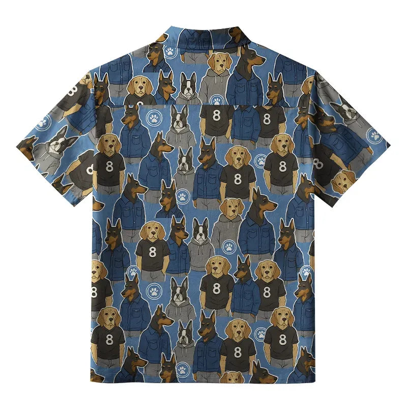 Kyoto-Lion Funny Dogs Wearing Clothes Aloha Hawaiian Shirt