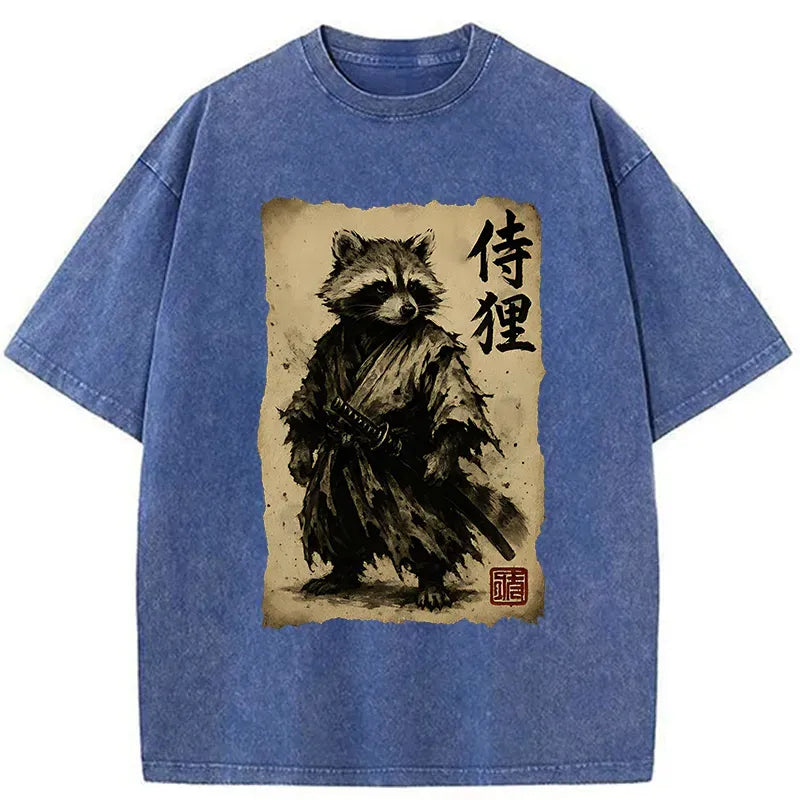 raccoon samurai t-shirt gift for him