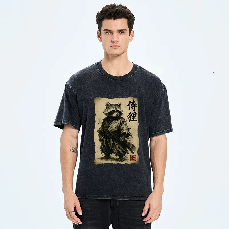 japanese ukiyo-e raccoon t-shirt on sale