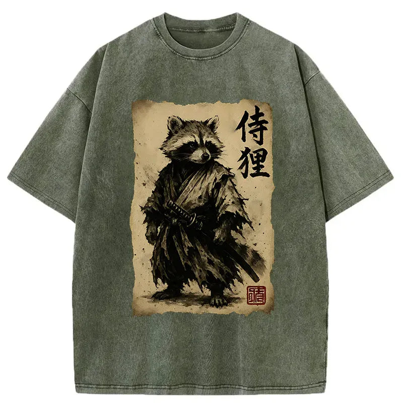 japanese ukiyo-e raccoon t-shirt on sale