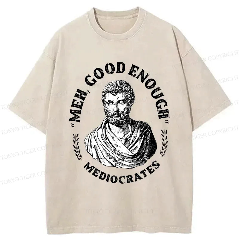 Kyoto-Lion Socrates Funny Saying Washed T-Shirt