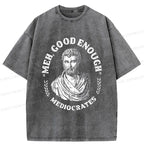 Japanese funny saying washed T-shirt for daily wear