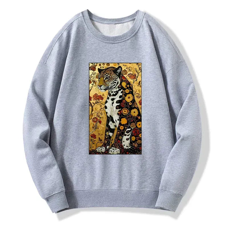 classic unisex sweatshirt with japanese leopard design