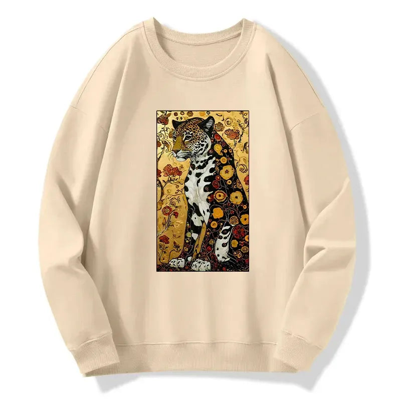 japanese leopard print sweatshirt for daily wear