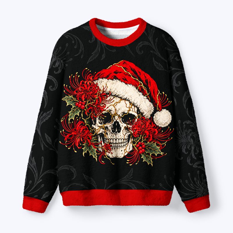 Kyoto-Lion Retro Japanese-style Skull Christmas Ugly Sweatshirt
