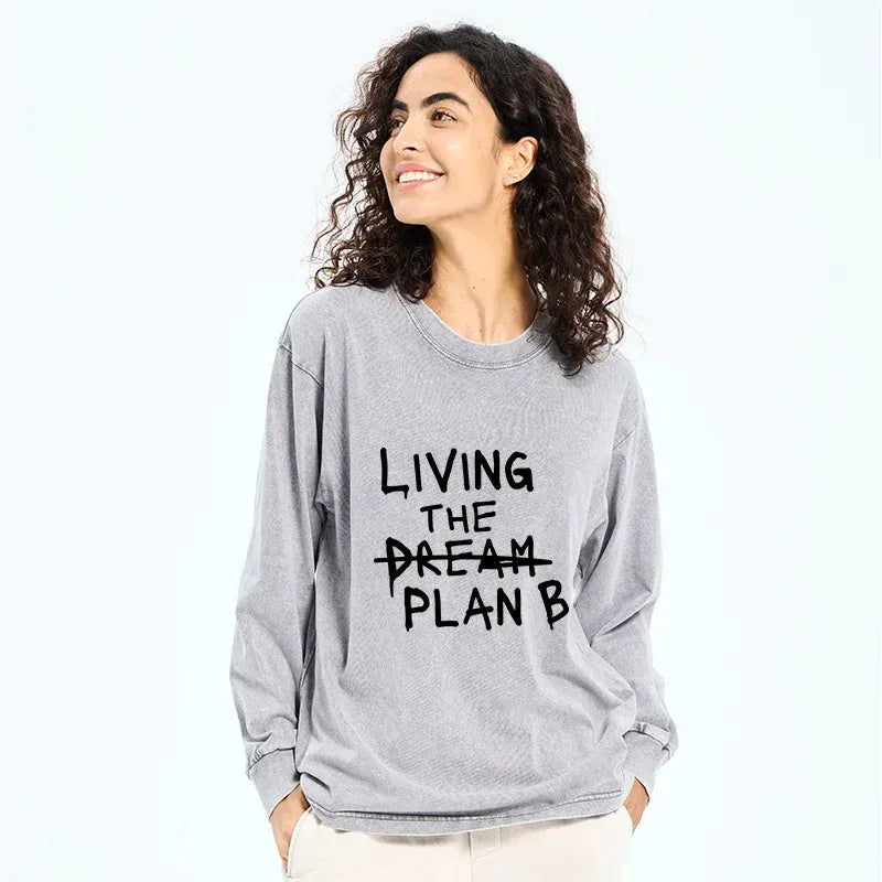 Kyoto-Lion Implement Plan B Washed Long Sleeve T-Shirt