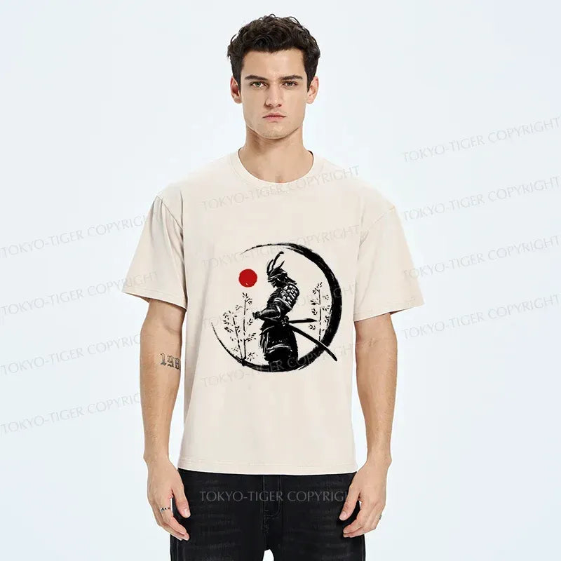 Kyoto-Lion Bamboo Forest Samurai Washed T-Shirt