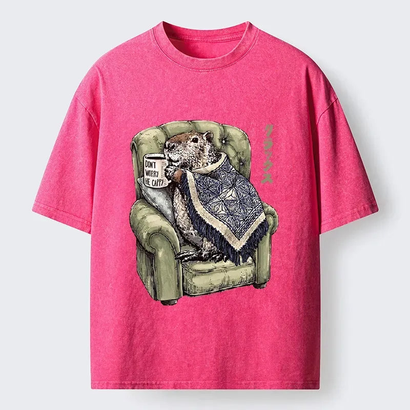 Kyoto Lion Capybara T-Shirt for Summer Vacation