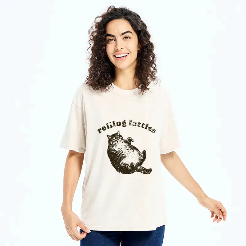 Unisex Japanese streetwear cat t-shirt