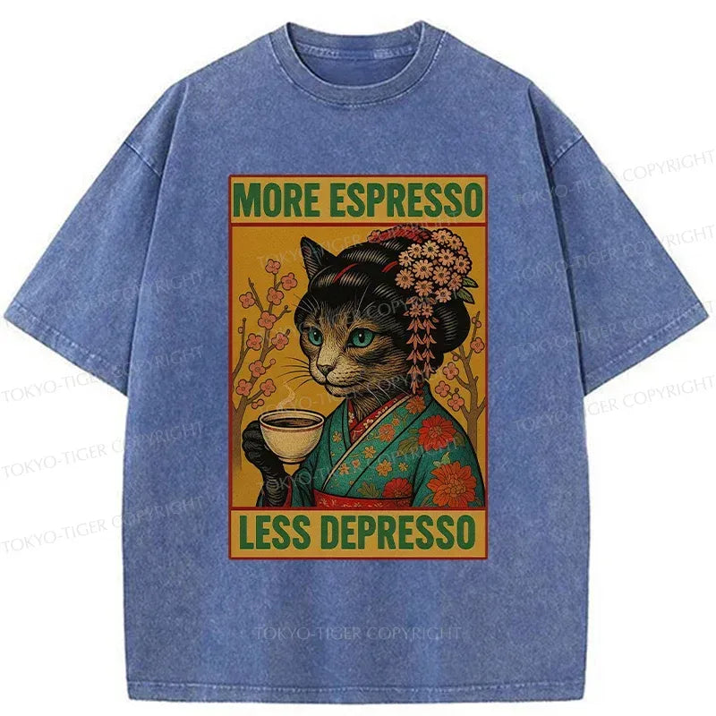 Japanese Geisha Cat T-Shirt for Daily Wear