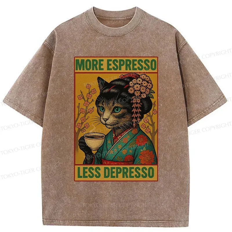 Kyoto Coffee Cat Shirt for Streetwear