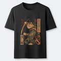 Retro Japanese Samurai Cat T-Shirt