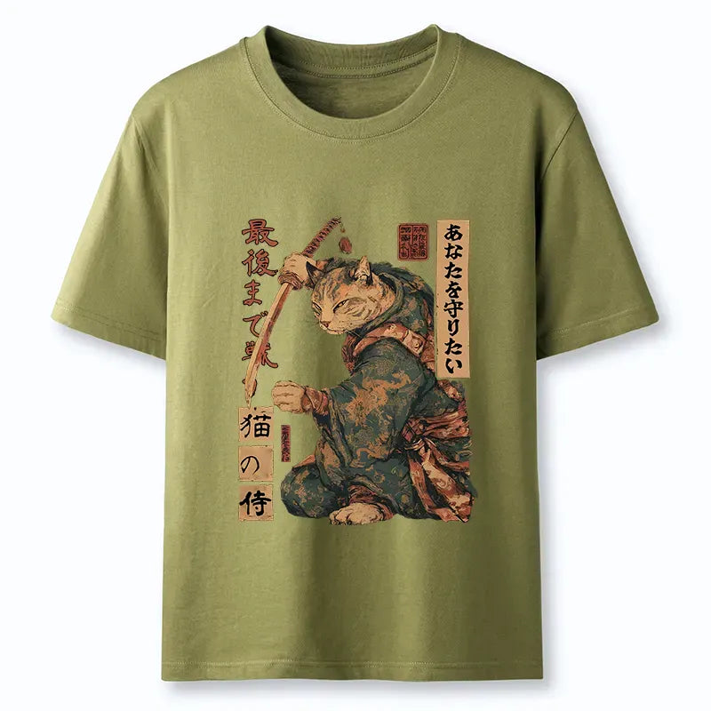 Funny Vintage Cat Samurai Tee
